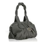 Gustto Cala pleated leather medium bag in charcoal