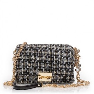 J Crew Metallic tweed charmed mini bag